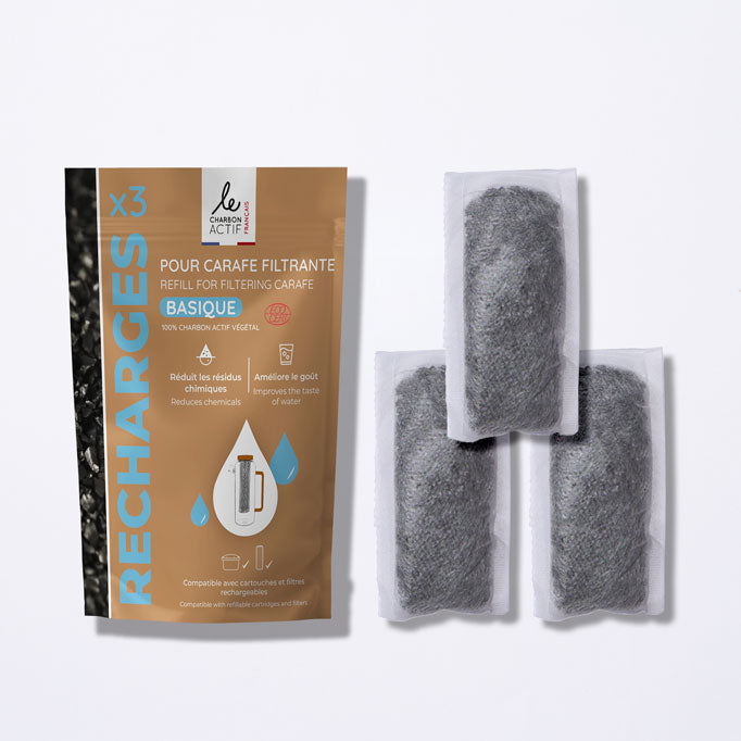 Recharges pour carafe filtrante et/ou cartouche filtrante Le Charbon Actif Français