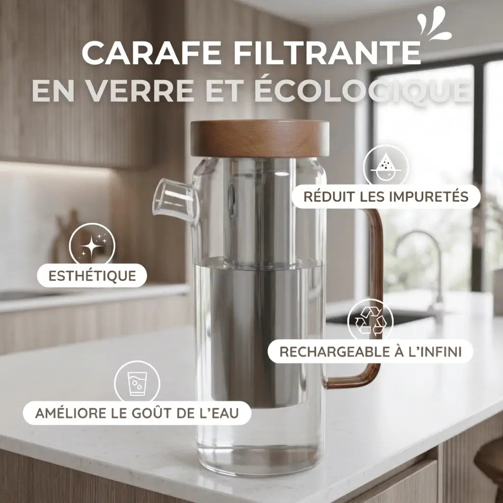 Carafe Filtrante en Verre Borosilicate 1.5L - Design & Pureté