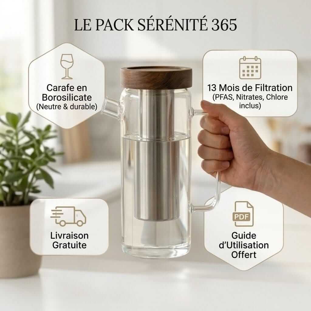 Carafe Filtrante en Verre Borosilicate 1.5L - Design & Pureté