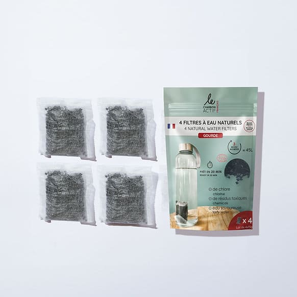 Pack découverte filtre à eau naturel et compostables Le Charbon Actif Français
