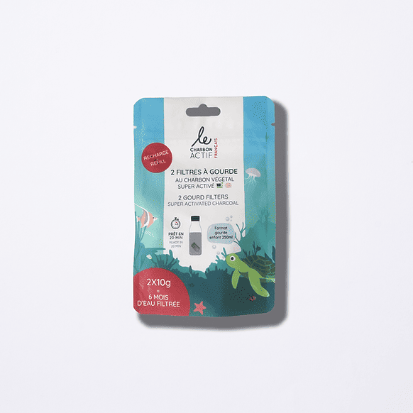 Pack découverte filtre à eau naturel et compostables Le Charbon Actif Français