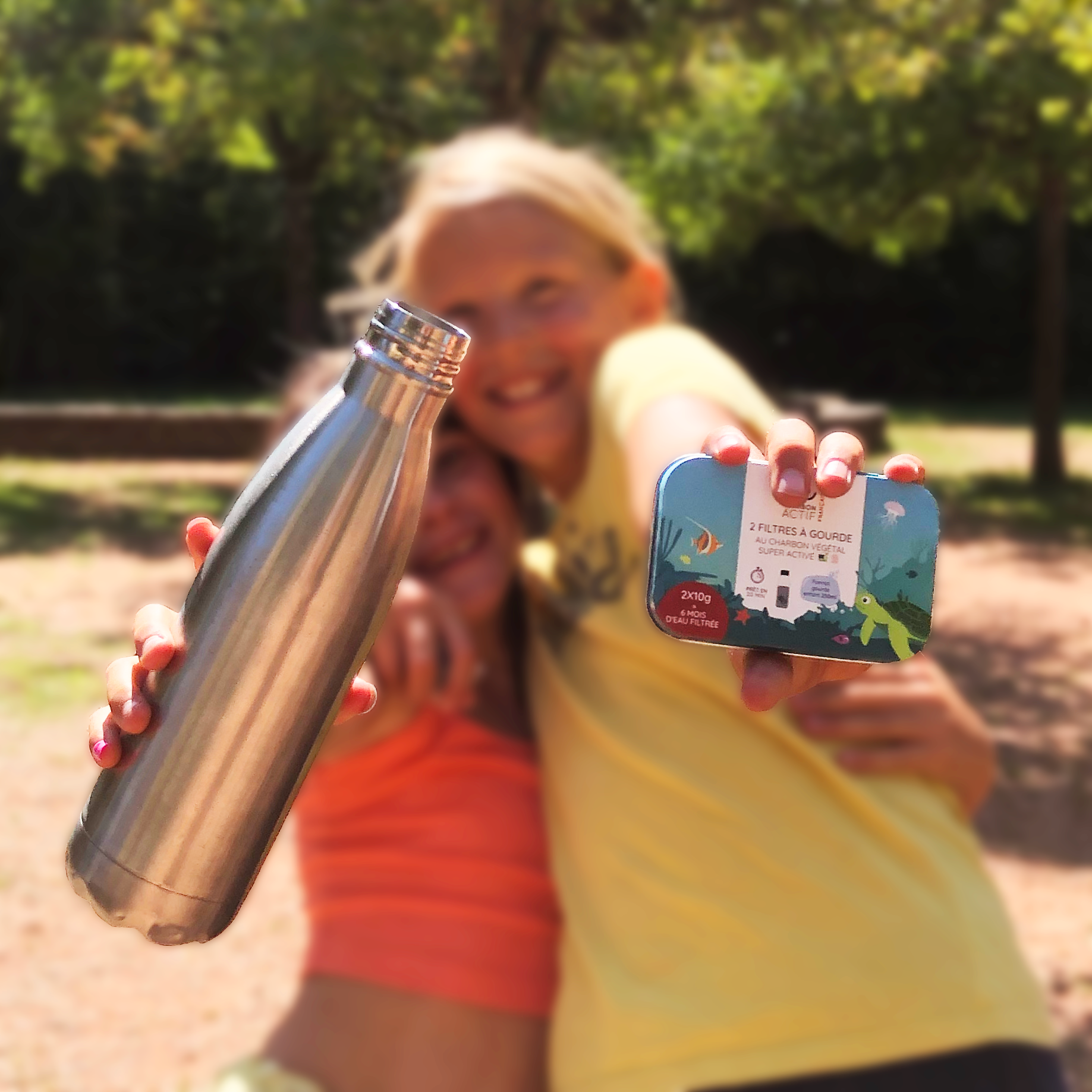 Lot de 2 filtres à eau au charbon actif pour gourde enfant Le Charbon Actif Français