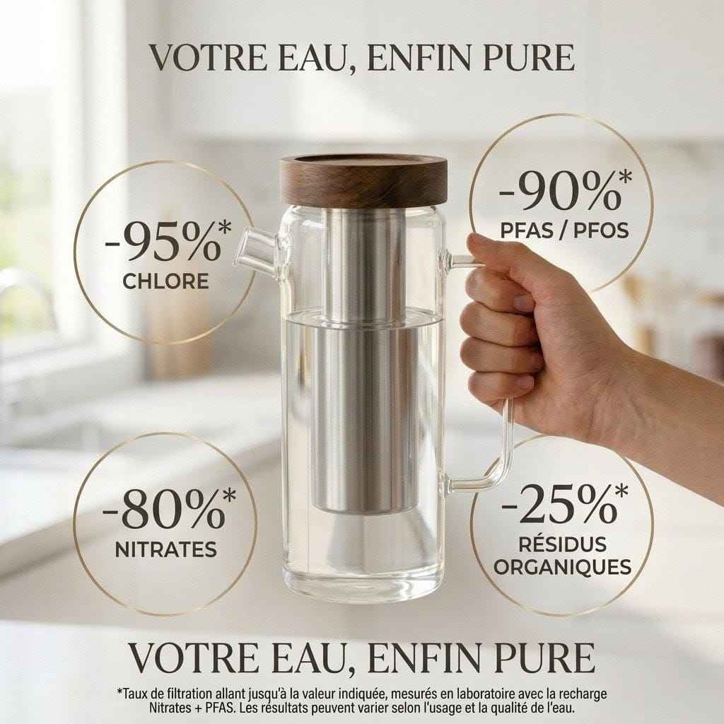 Carafe Filtrante en Verre Borosilicate 1.5L - Design & Pureté